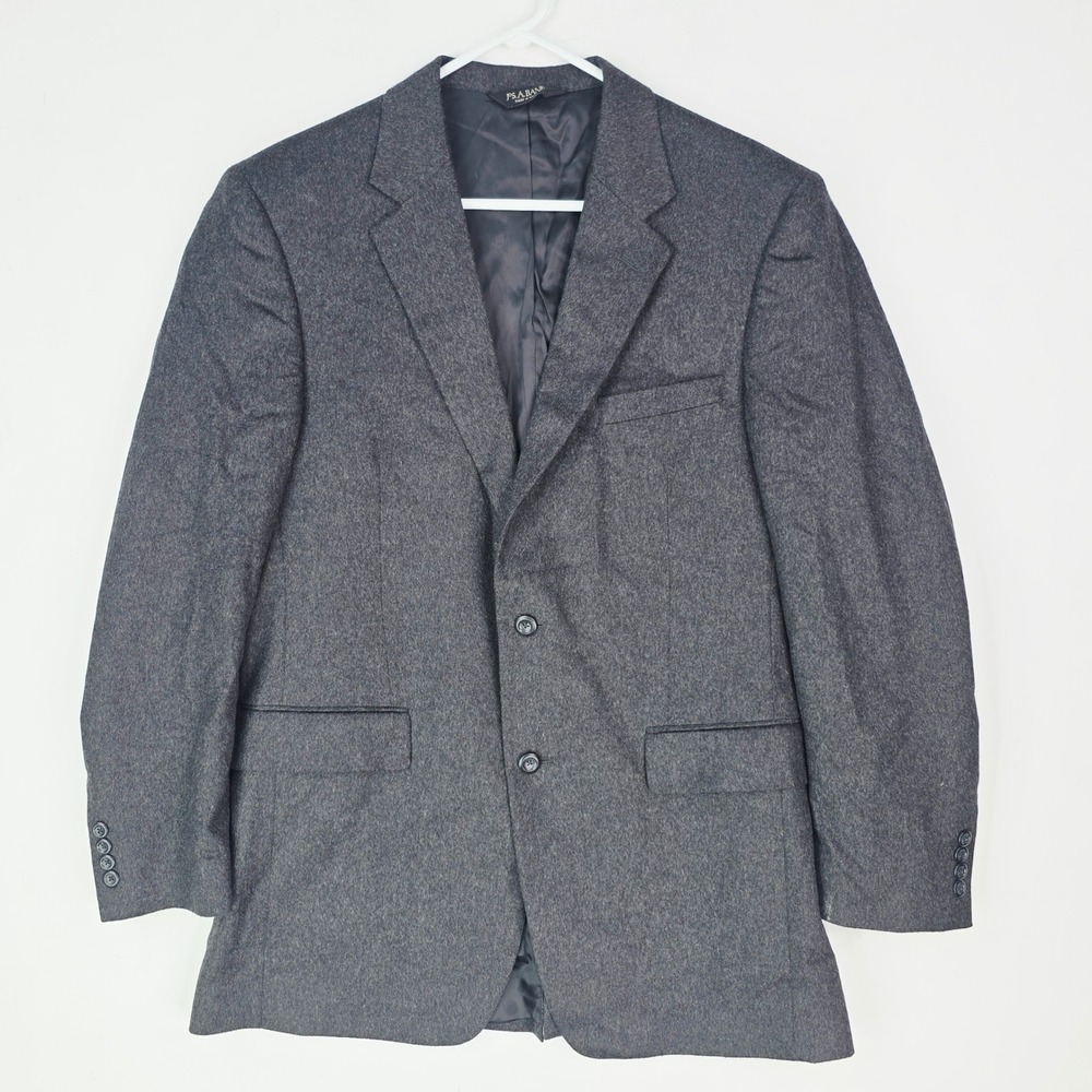 Jos. A. Bank Mens 41L Charcoal Gray Cashmere Two Button Blazer Sport Coat Jacket